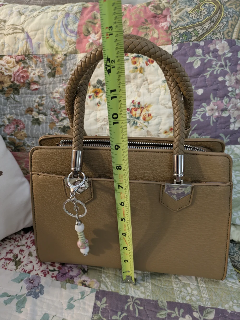 Classic Tan Women’s Handbag with Braided Handles